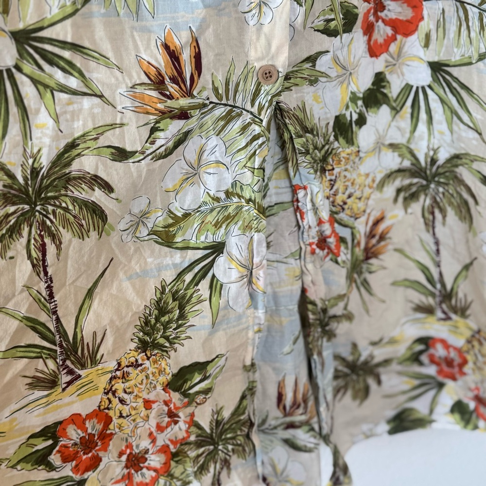 Zara Palm Tree Print Midi Skirt 100% Cotton Boho Vacation Bahamas S Small - Picture 5 of 11